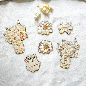 Aimant en bois maîtresse - Cadeau de fin d'année personnalisé